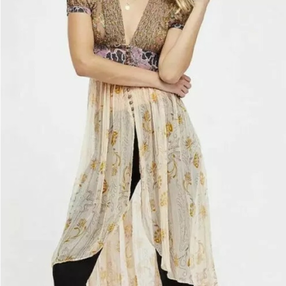 Free People Daisy Fields Sheer Maxi Top
